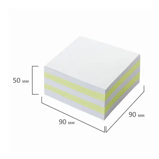 Блок для записей STAFF в подставке прозрачной, куб 9х9х5 см, цветной, чередование с белым, 129198, фото 5