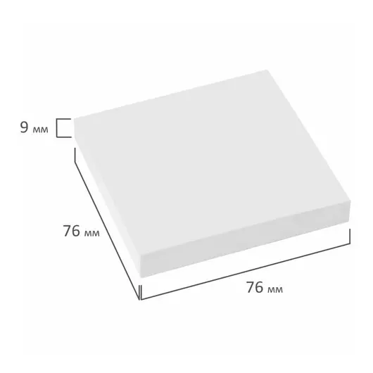 Блок самоклеящийся (стикеры) STAFF, 76х76 мм, 100 листов, белый, 129350, фото 5