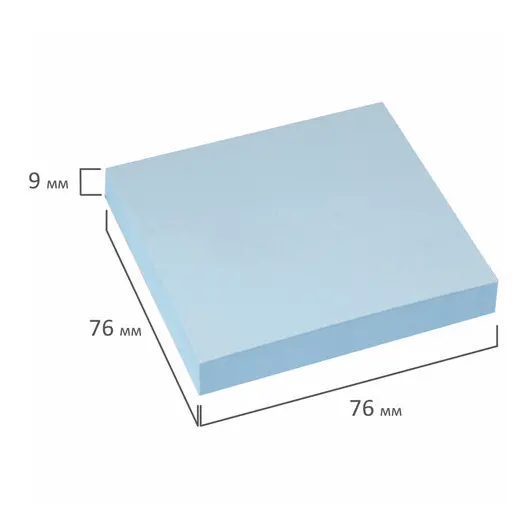 Блок самоклеящийся (стикеры) STAFF, 76х76 мм, 100 листов, голубой, 129362, фото 5