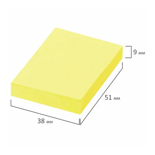 Блок самоклеящийся (стикеры) STAFF, НЕОНОВЫЙ, 38х51 мм, 90 листов, КОМПЛЕКТ 2 штуки, желтый, 129345, фото 5