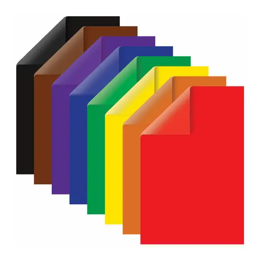 Цветная бумага А4 2-сторонняя мелованная (глянцевая), 16 листов 8 цветов, на скобе, BRAUBERG, 200х280 мм, &quot;Подсолнухи&quot;, 129783, фото 2
