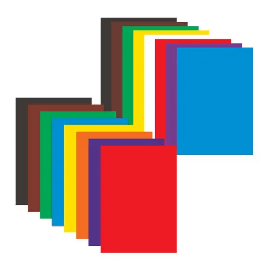 Набор цветного картона и бумаги А4 мелованные (глянцевые), 8+8 цветов, в папке, BRAUBERG, 200х290 мм, &quot;Радуга&quot;, 129931, фото 3