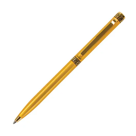 Ручка подарочная шариковая GALANT &quot;Ingrid&quot;, тонкий корпус, золотистый, золотистые детали, пишущий узел 0,7 мм, синяя, 141008, фото 2