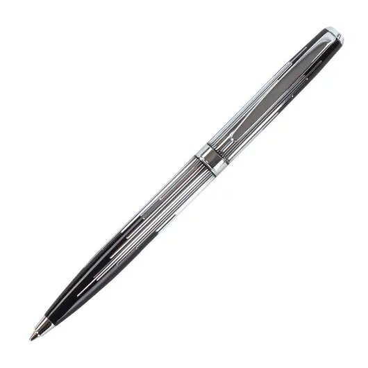 Ручка подарочная шариковая GALANT &quot;Offenbach&quot;, корпус серебристый с черным, хромированные детали, пишущий узел 0,7 мм, синяя, 141014, фото 2