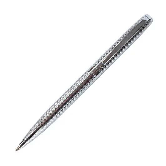 Ручка подарочная шариковая GALANT &quot;Freiburg&quot;, корпус серебристый с гравировкой, хромированные детали, пишущий узел 0,7 мм, синяя, 141016, фото 2