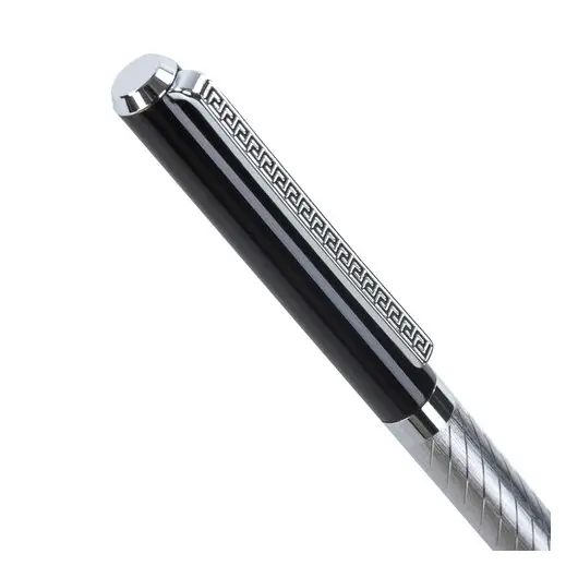 Ручка подарочная шариковая GALANT &quot;Landsberg&quot;, корпус серебристый с черным, хромированные детали, пишущий узел 0,7 мм, синяя, 141013, фото 6