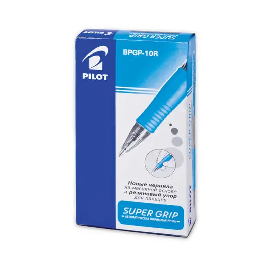 Ручка шариковая масляная автоматическая с грипом PILOT &quot;Super Grip&quot;, ЧЕРНАЯ, узел 0,7 мм, линия письма 0,32 мм, BPGP-10R-F, фото 2