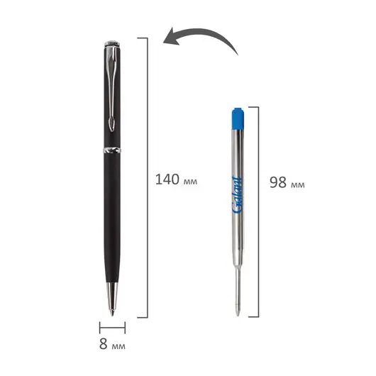 Ручка подарочная шариковая GALANT &quot;Arrow Chrome Grey&quot;, корпус серый, хромированные детали, пишущий узел 0,7 мм, синяя, 140652, фото 13
