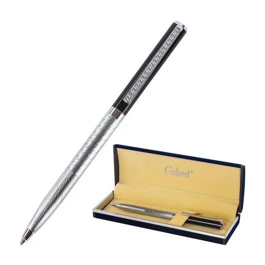 Ручка подарочная шариковая GALANT &quot;Landsberg&quot;, корпус серебристый с черным, хромированные детали, пишущий узел 0,7 мм, синяя, 141013, фото 1