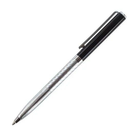 Ручка подарочная шариковая GALANT &quot;Landsberg&quot;, корпус серебристый с черным, хромированные детали, пишущий узел 0,7 мм, синяя, 141013, фото 3