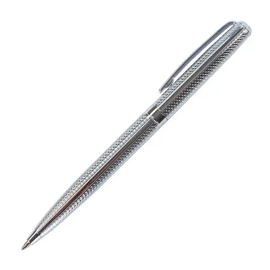 Ручка подарочная шариковая GALANT &quot;Freiburg&quot;, корпус серебристый с гравировкой, хромированные детали, пишущий узел 0,7 мм, синяя, 141016, фото 3