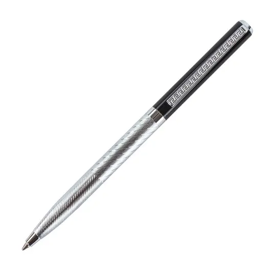 Ручка подарочная шариковая GALANT &quot;Landsberg&quot;, корпус серебристый с черным, хромированные детали, пишущий узел 0,7 мм, синяя, 141013, фото 2
