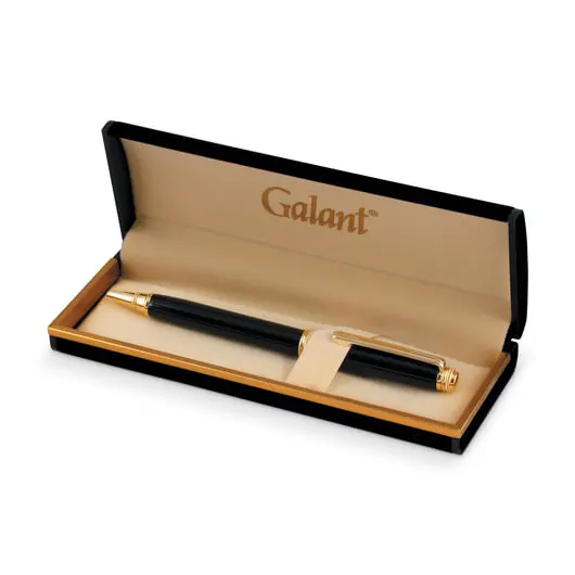 Ручка подарочная шариковая GALANT &quot;Black&quot;, корпус черный, золотистые детали, пишущий узел 0,7 мм, синяя, 140405, фото 2