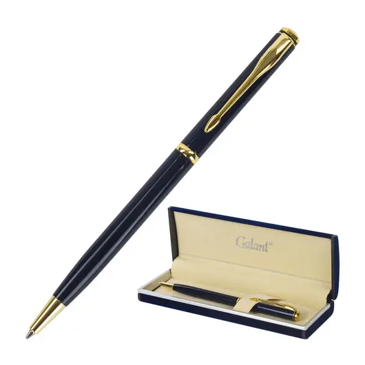 Ручка подарочная шариковая GALANT &quot;Arrow Gold Blue&quot;, корпус темно-синий, золотистые детали, пишущий узел 0,7 мм, синяя, 140653, фото 1