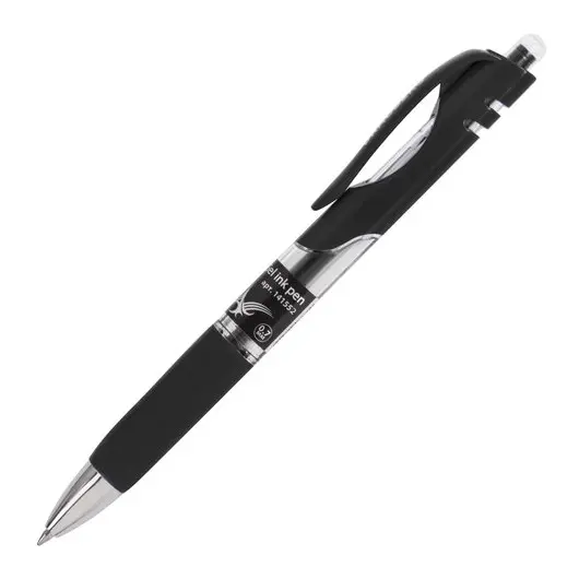 Ручка гелевая автоматическая с грипом BRAUBERG &quot;Black Jack&quot;, ЧЕРНАЯ, трехгранная, узел 0,7 мм, линия письма 0,5 мм, 141552, фото 1