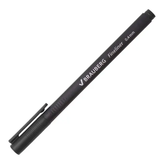 Ручка капиллярная BRAUBERG &quot;Carbon&quot;, ЧЕРНАЯ, металлический наконечник, трехгранная, линия письма 0,4 мм, 141523, фото 3