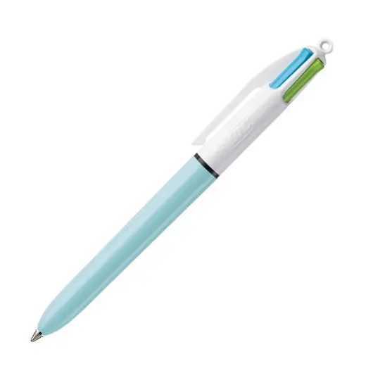 Ручка шариковая автоматическая BIC &quot;4 Colours&quot;, 4 цвета (голубой,фиолетовый, розовый, салатовый), узел 1 мм, линия письма 0,32 мм, 887777, фото 1