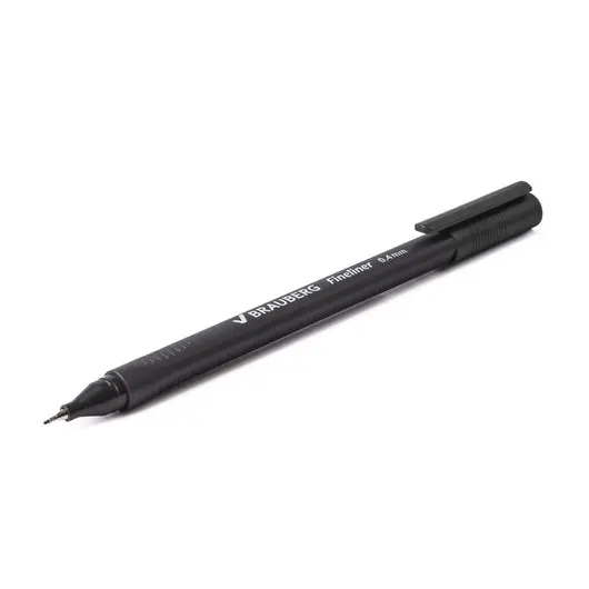 Ручка капиллярная BRAUBERG &quot;Carbon&quot;, ЧЕРНАЯ, металлический наконечник, трехгранная, линия письма 0,4 мм, 141523, фото 6