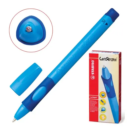 Ручка шариковая STABILO &quot;Left Right&quot;, СИНЯЯ, для правшей, корпус синий, узел 0,8 мм, линия письма 0,4 мм, 6328/1-10-41, фото 1