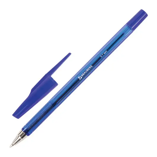 Ручка шариковая BRAUBERG &quot;Black Jack&quot;, СИНЯЯ, корпус тонированный синий, узел 0,7 мм, линия письма 0,35 мм, 141296, фото 1