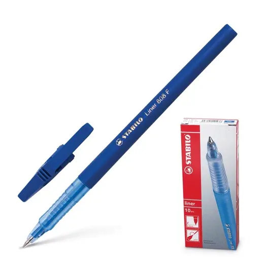 Ручка шариковая STABILO &quot;Liner&quot;, СИНЯЯ, корпус синий, узел 0,7 мм, линия письма 0,3 мм, 808/41, фото 1