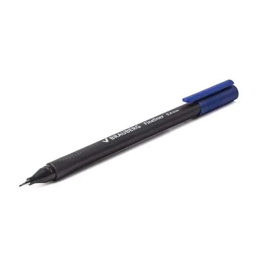 Ручка капиллярная BRAUBERG &quot;Carbon&quot;, СИНЯЯ, металлический наконечник, трехгранная, линия письма 0,4 мм, 141522, фото 6