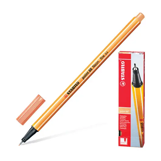 Ручка капиллярная STABILO &quot;Point 88&quot;, Светло-телесная, корпус оранжевый, линия письма 0,4 мм, 88/26, фото 1