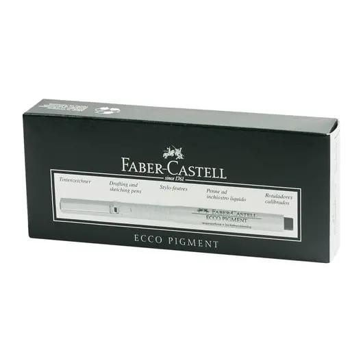 Ручка капиллярная FABER-CASTELL &quot;Ecco Pigment&quot;, ЧЕРНАЯ, корпус серый, линия письма 0,5 мм, 166599, фото 2