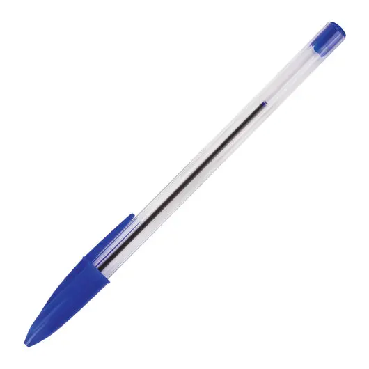 Ручка шариковая STAFF, СИНЯЯ, корпус прозрачный, узел 1 мм, линия письма 0,5 мм, 141672, фото 2