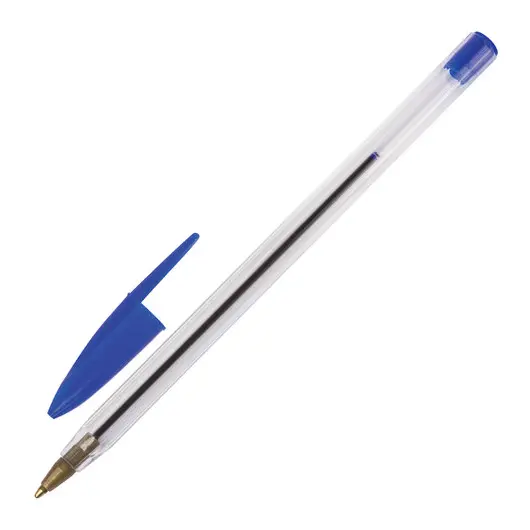 Ручка шариковая STAFF, СИНЯЯ, корпус прозрачный, узел 1 мм, линия письма 0,5 мм, 141672, фото 1