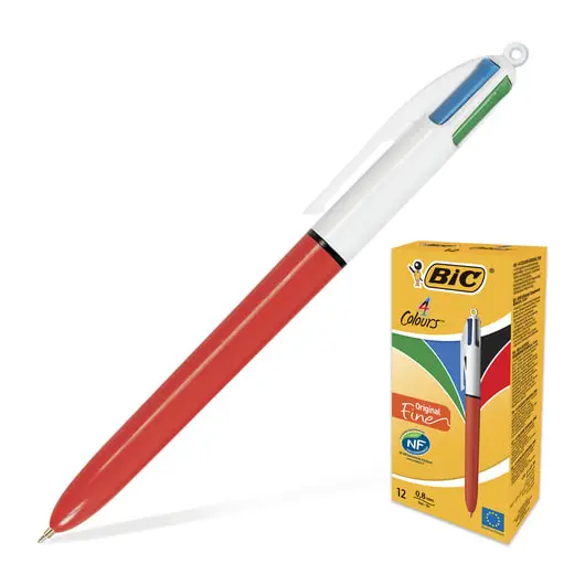 Ручка шариковая автоматическая BIC &quot;4 Colours&quot;, 4 цвета (синий, черный, красный, зеленый), узел 0,8 мм, линия письма 0,3 мм, 889971, фото 1
