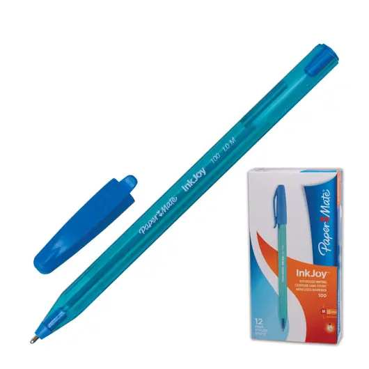 Ручка шариковая PAPER MATE &quot;Inkjoy 100&quot;, ГОЛУБАЯ, корпус тонированный голубой, узел 1,2 мм, линия письма 1 мм, S0977340, фото 1