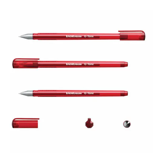 Ручка гелевая ERICH KRAUSE &quot;G-Tone&quot;, КРАСНАЯ, корпус тонированный красный, узел 0,5 мм, линия письма 0,4 мм, 17811, фото 4
