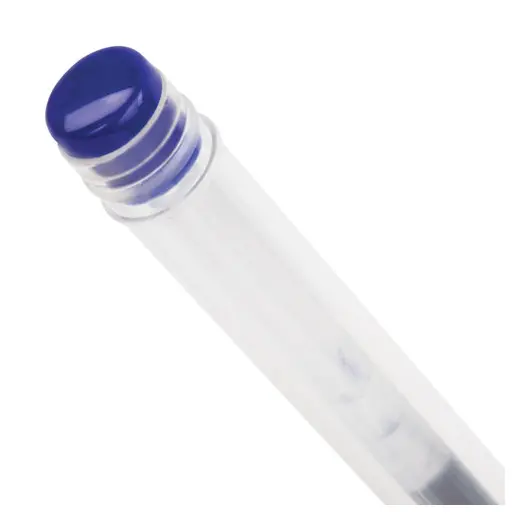 Ручка гелевая с грипом STAFF, СИНЯЯ, корпус прозрачный, узел 0,5 мм, линия письма 0,35 мм, 141822, фото 5