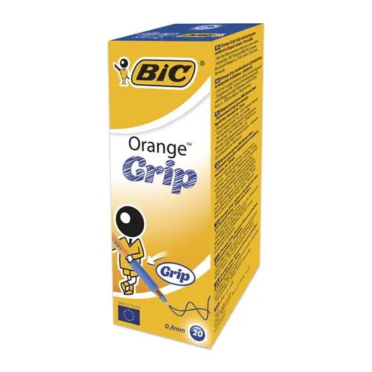 Ручка шариковая с грипом BIC &quot;Orange Grip&quot;, СИНЯЯ, корпус оранжевый, узел 0,8 мм, линия письма 0,3 мм, 811926, фото 2