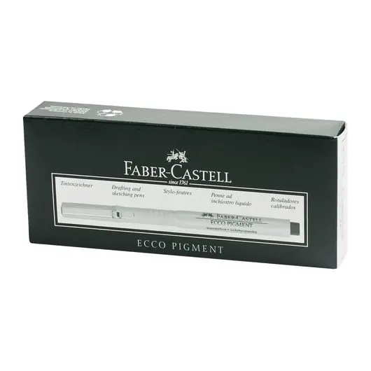 Ручка капиллярная FABER-CASTELL &quot;Ecco Pigment&quot;, ЧЕРНАЯ, корпус серый, линия письма 0,6 мм, 166699, фото 2