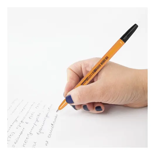 Ручка шариковая CORVINA &quot;51 Vintage&quot;, ЧЕРНАЯ, корпус оранжевый, узел 1 мм, линия письма 0,7 мм, 40163/01G, фото 8