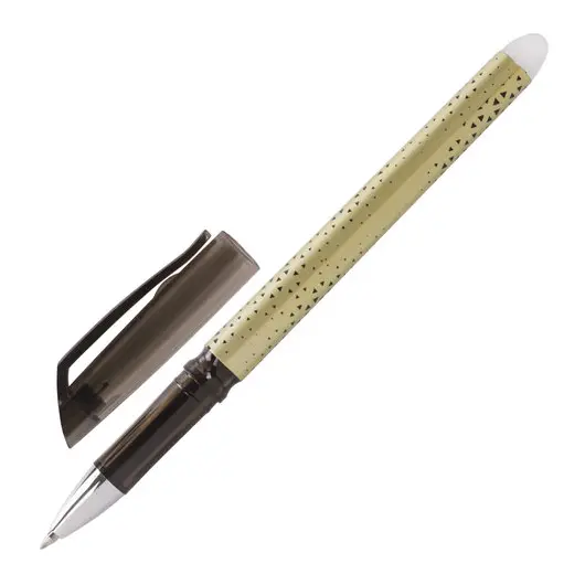 Ручка стираемая гелевая STAFF, ЧЕРНАЯ, хромированные детали, узел 0,5 мм, линия письма 0,35 мм, 142495, фото 2