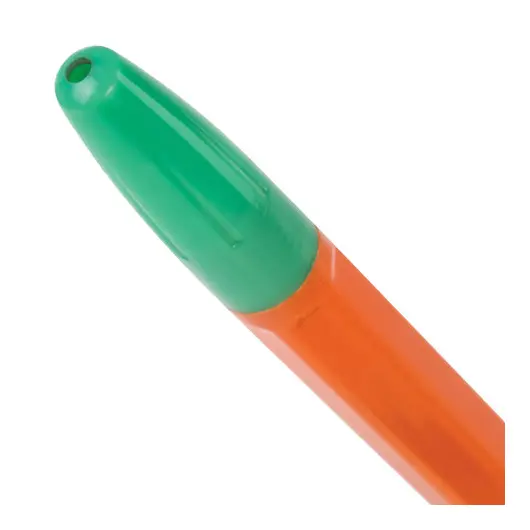 Ручка шариковая BRAUBERG &quot;X-333 Orange&quot;, ЗЕЛЕНАЯ, корпус оранжевый, узел 0,7 мм, линия письма 0,35 мм, 142412, фото 5