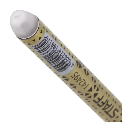 Ручка стираемая гелевая STAFF, ЧЕРНАЯ, хромированные детали, узел 0,5 мм, линия письма 0,35 мм, 142495, фото 5