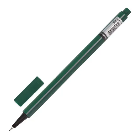 Ручка капиллярная BRAUBERG &quot;Aero&quot;, ТЕМНО-ЗЕЛЕНАЯ, трехгранная, металлический наконечник, линия письма 0,4 мм, 142251, фото 2