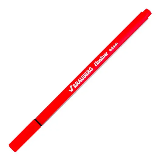 Ручка капиллярная BRAUBERG &quot;Aero&quot;, КРАСНАЯ, трехгранная, металлический наконечник, линия письма 0,4 мм, 142254, фото 3