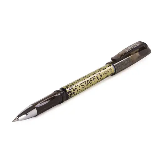 Ручка стираемая гелевая STAFF, ЧЕРНАЯ, хромированные детали, узел 0,5 мм, линия письма 0,35 мм, 142495, фото 6