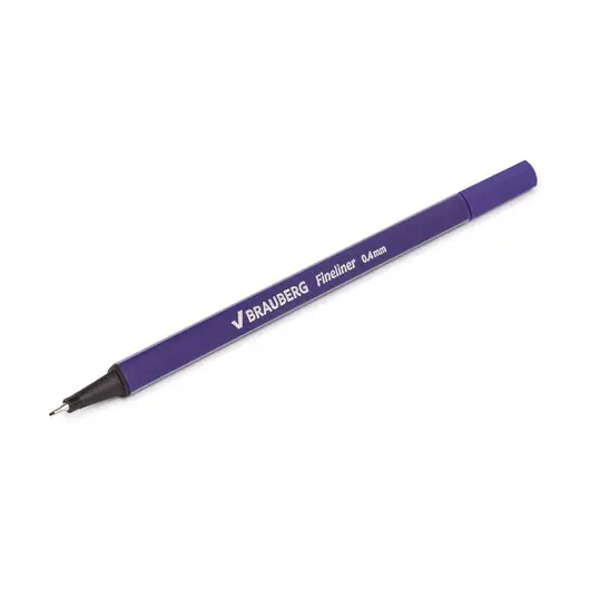 Ручка капиллярная BRAUBERG &quot;Aero&quot;, ФИОЛЕТОВАЯ, трехгранная, металлический наконечник, линия письма 0,4 мм, 142255, фото 6