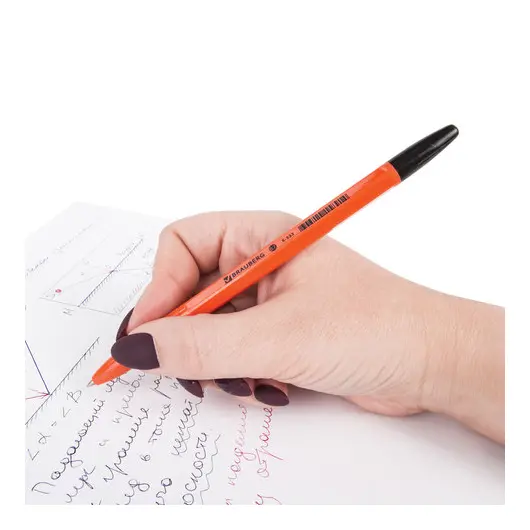 Ручка шариковая BRAUBERG &quot;X-333 Orange&quot;, ЧЕРНАЯ, корпус оранжевый, узел 0,7 мм, линия письма 0,35 мм, 142410, фото 8