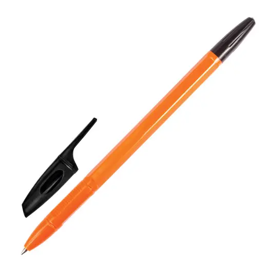 Ручка шариковая BRAUBERG &quot;X-333 Orange&quot;, ЧЕРНАЯ, корпус оранжевый, узел 0,7 мм, линия письма 0,35 мм, 142410, фото 2