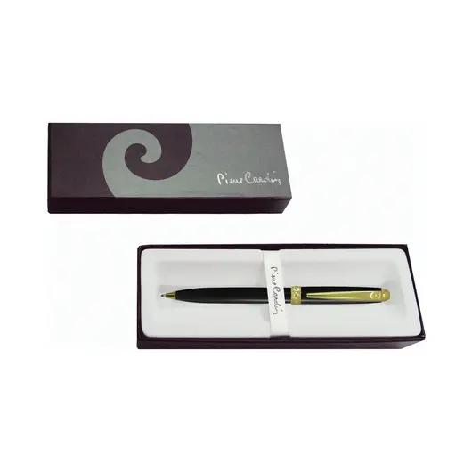 Ручка подарочная шариковая PIERRE CARDIN (Пьер Карден) &quot;Eco&quot;, корпус черный, латунь, золотистые детали, синяя, PC4114BP, фото 2
