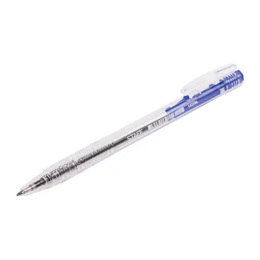 Ручка шариковая автоматическая STAFF, СИНЯЯ, корпус прозрачный, узел 0,7 мм, линия письма 0,35 мм, 142396, фото 5