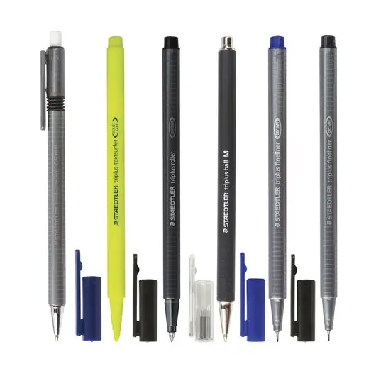 Набор STAEDTLER, ручки капиллярные 2 шт., ручка шариковая, ручка-роллер, карандаш механический, текстмаркер, 34 SB6B, фото 2