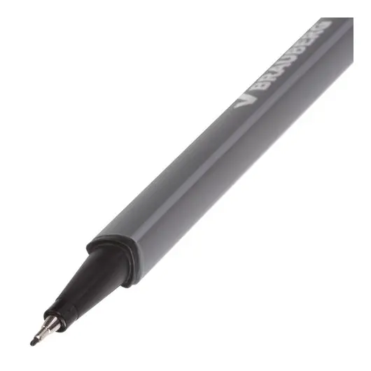 Ручка капиллярная BRAUBERG &quot;Aero&quot;, СЕРАЯ, трехгранная, металлический наконечник, линия письма 0,4 мм, 142258, фото 4